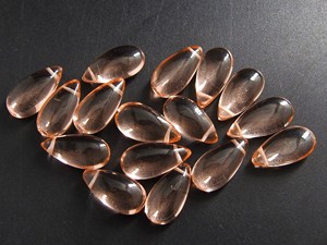 Morganite Quartz rose larme pierre lâche 15X7MM Hydro verre boucle d'oreille faisant des perles lisses faites à la main fabrication de bijoux au chalumeau - Product Image 3