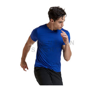 Venta caliente personalizado liso en blanco de manga corta cuello redondo poliéster/Spandex ropa deportiva Dry Fit camisetas a precios muy baratos - Product Image 2