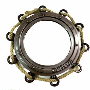 Antiguo náutico yute cuerda ojo de buey espejo hermoso redondo tocador colgante de pared decoración de baño pulido en uso doméstico - Product Image 3