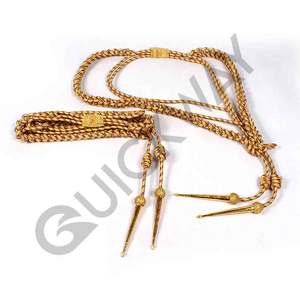 ควิกเวย์ อินดัสทรีส์ ชุดเครื่องแบบพิธีการ สายสะพายไหล่สีทองและสีเงิน พร้อมอุปกรณ์เสริมปลายโลหะ - Product Image 4