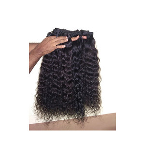 Extensión brasileña del pelo humano de la onda profunda de la trama única de Remy DE LA Virgen al por mayor - Product Image 1