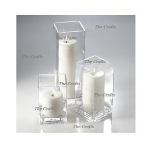 Juego de Tres Portavelas Navideños Acrílicos Hechos a Mano de Diferentes Tamaños para Decoración de Bodas y Hogar - Product Image 1