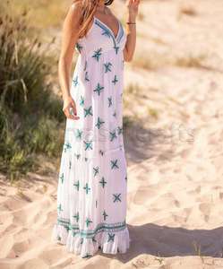 Traditionnel Suzani broder Maxi robe femmes Relax Fit Boho bretelles Spaghetti avec séquence travail décoration Vintage Maxi robe - Product Image 2