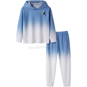 Sudaderas con logotipo personalizado para niños y niñas, ropa deportiva para trotar, conjuntos de Sudadera con capucha para niños, chándal de jersey liso - Product Image 1