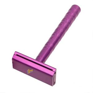 Rasoir de sécurité à double tranchant violet de haute qualité rasoirs à bord droit à lame unique mâle/femelle Logo personnalisé corps Bikini aisselles - Product Image 5