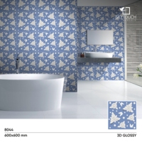 Mosaïque murale en porcelaine blanche à motif floral 600x600mm pour projets hôteliers et spas, décoration intérieure, garantie à vie