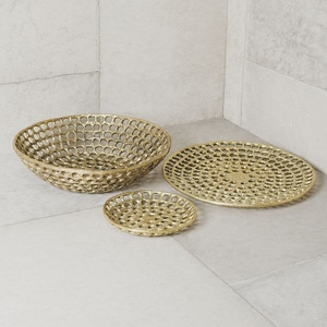 อลูมิเนียมการออกแบบใหม่ทองโบราณถาดสำเร็จรูปที่ให้บริการสำหรับดอกไม้และผลไม้ตารางตกแต่งถาด - Product Image 3