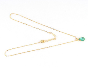 Collar de aleación chapado en oro con forma de pera y cuarzo, cadena colgante ajustable con ajuste de clavija, 2021 - Product Image 6