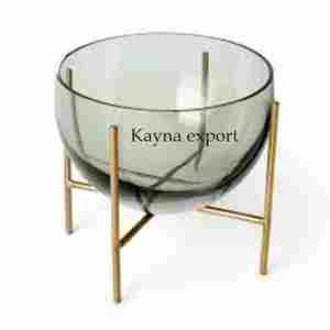 Tazón decorativo chapado en oro y vidrio de diseñador elegante Tazón único de metal y vidrio a precio barato Tazones de diseñador de lujo - Product Image 5