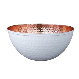 Tazón para Servir Ensaladas de Frutas de Cobre Puro, Color Blanco, Vajilla Más Vendida, Tazón Redondo para Servir Alimentos a Bajo Precio - Product Image 1