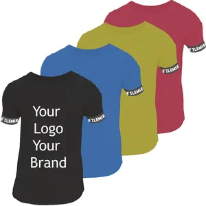 Groothandel Zomer Hoge Kwaliteit T-shirts Custom Wit Blank Plain Afdrukken 100% Katoen Heren Longline T-shirt Met Uw Logo