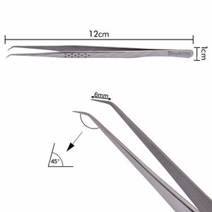 Satin Finish Eyelash Extension Tweezer with Dotted Design Private Label, Heavy Duty Stainless Steel Eyelash Extension Tweezer - Product Image 3