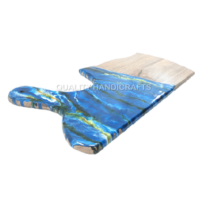 Tabla de cortar de madera de acacia de mejor diseño y bloques de cortar de madera de resina artesanías de alta calidad para el hogar cocina directamente India - Product Image 3