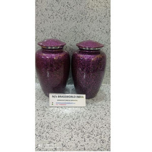 Urne funéraire en aluminium violet Brassworld Fournitures funéraires de l'Inde - Product Image 1