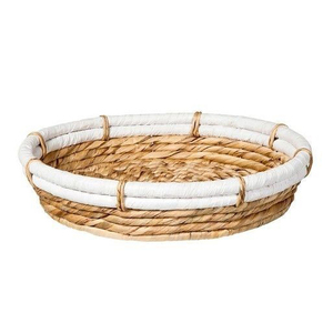 ถาดเสิร์ฟผักตบชวาทรงกลม,ถาดอาหารธรรมชาติสำหรับตกแต่งบ้านห้องครัวดีไซน์ไม่ซ้ำใคร - Product Image 3