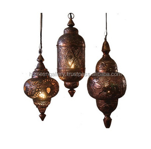 เชิงเทียนโลหะกลมที่วางเทียนชุบสีดำใช้แบตเตอรี่ตกแต่งกลางแจ้ง - Product Image 4