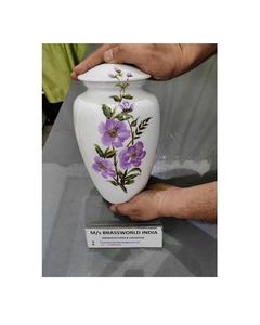 Fournitures funéraires d'urne funéraire de fleur d'aluminium de perle peinte à la main - Product Image 1