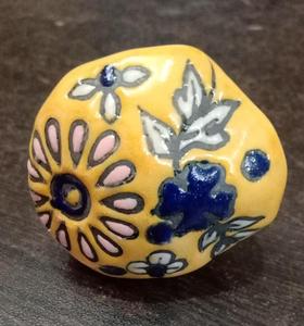 Poignées de tiroir de porte d'armoire en céramique multicolores, boutons modernes en laiton et zinc de 60g, pour commode de cuisine et entrepôt - Product Image 1