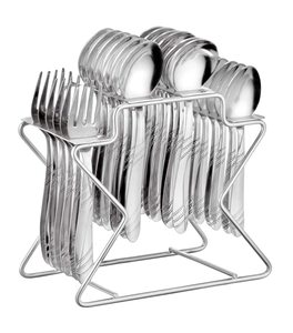 Ensemble de couverts en acier inoxydable de nouvelle conception, 25 pièces, pour la cuisine, la vaisselle, les hôtels, ensemble de cuillères, couverts en acier inoxydable argenté - Product Image 1