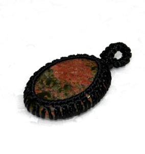 Collier pendentif en jaspe naturel, cabochon enveloppé, pièce d'inspiration artisanale, cristal de guérison, bijoux modernes en pierres précieuses, vente en gros - Product Image 1