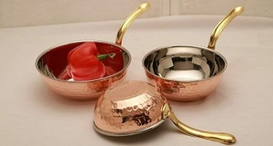 Sartén de cobre para cocina, juego de utensilios de cocina de diseño martillado, la mejor calidad - Product Image 2