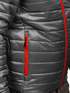 เสื้อแจ็กเก็ตกันลมเข้ารูปสำหรับผู้ชายเสื้อบอมเบอร์แบบพอดีตัวพร้อมปกตั้งและผ้าใบแบบกำหนดเองกันลมให้ความอบอุ่น - Product Image 4