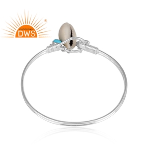 ดีไซน์ล่าสุดปี 2026 กำไลข้อมือแฟชั่นประดับพลอยเทอร์ควอยซ์ธรรมชาติและเปลือกหอย ผู้ผลิตเครื่องประดับแฟชั่น - Product Image 4