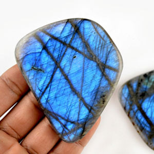 Palm Stones Flat and Round Labradorite <b>Polished</b> Stone Crystal Natural Labradorite Palmstone Crystals Quartz for Loose Gems - Product Image 4