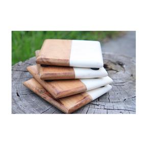 100% Wood and Marble Stone <b>coaster</b> for New Design Cup Luxury <b>Black</b> Marble <b>Coaster</b> Octagon Cup Mat for Drink - Product Image 6