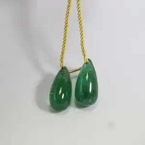 Terbaik Jual 100% Unik Langka Teardrop Emerald Tetes Pir Alami Zambia Batu