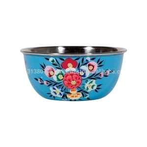 Mới Nhất Thép Không Gỉ Kim Loại Tùy Chỉnh Thiết Kế Salad Hoặc Trái Cây Phục Vụ Bát Tay Sơn Thép Bát Sản Xuất Tại Ấn Độ - Product Image 2