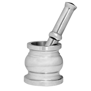 Petit mortier et pilon décoratifs utilisés par restauration arrondis de conception faite à la main pour le broyeur d'ail - Product Image 1