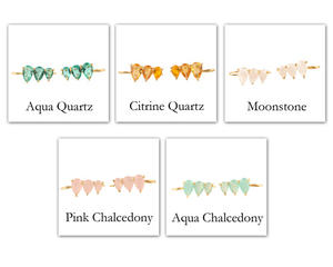 Pendientes de estilo moderno para mujer, diseño escalador de pera facetada, calcedonia aqua, juego de clavijas chapadas en oro/plata - Product Image 3