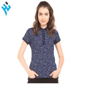 Custom Summer Slim Fit Printed <b>Women</b> Casual <b>Polo</b> <b>Shirt</b> - Product Image 3
