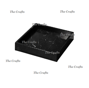 Plateau décoratif en marbre blanc de conception fabuleuse pour le plateau de service de thé et de café de collations de nourriture avec des poignées d'or - Product Image 2