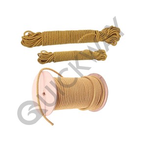 Cuerda de adorno de oro sólido personalizada de la mejor venta para accesorios de uniformes ceremoniales Cuerda de patrón plano con acabado de metal trenzado para uso en bolsas - Product Image 2