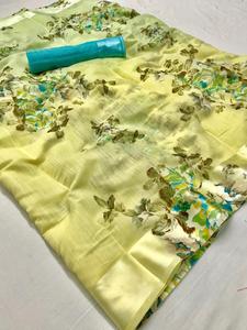 ชุดส่าหรีดีไซน์เนอร์สำหรับสาวอินเดียแบบพิมพ์ลายตารางสินค้ามาใหม่ - Product Image 6