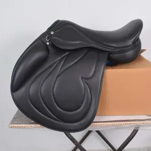 Sella da Dressage di design per cavalli in pelle nera DD all'ingrosso prodotti per corse di cavalli inglesi dall'india