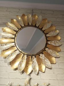 Espejo de pared decorativo con marco de Metal, decoración para el hogar, gran belleza, alambre y forma de anillo colgante, Color cobre - Product Image 6