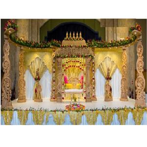 Mandap en bois de style Paisley pour mariage sud-indien, installation de mandap en bois pour mariage indien, mandap en bois Manavarai, Londres - Product Image 1
