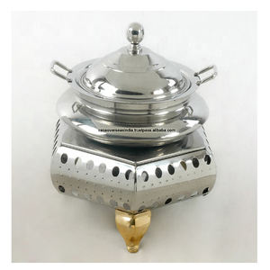 จานสแตนเลสพร้อมขาตั้งหกเหลี่ยมสำหรับจัดเลี้ยงบุฟเฟ่ต์อาหารโรงแรมและงานอีเวนต์ - Product Image 4