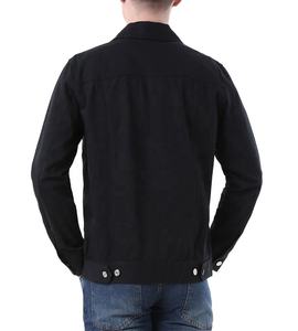 Veste en jean noir pour hommes/veste mode Jean/vestes en jean coton pour hommes avec col rabattu veste en jean noir uni - Product Image 2