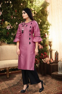 Kurtis pour dames en coton Reyon Dernier design de mode Anarkali Suit avec veste Dupatta Robe de soirée indienne à prix de gros vêtements - Product Image 4