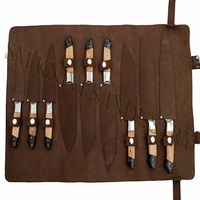 Ensemble de 9 couteaux de cuisine faits à la main avec couteaux de chef en acier Damas de 12 pouces comprenant un sac d'extérieur en cuir (SMK1095)