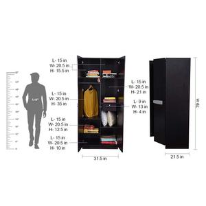 Armoire à 2 portes pour ensembles de chambre à coucher Meubles de maison durables avec rangement pour hôtels et appartements - Product Image 6