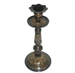 BOUGEOIR NOIR EN LAITON PLEIN GRAVÉ BRASSWORLD INDE - Product Image 4