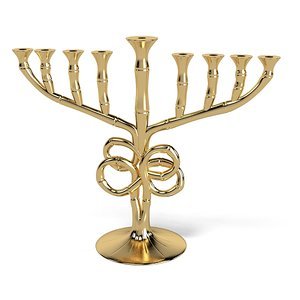 Venta al por mayor Hanukkah Menorah portavelas de metal con plata y oro pulido irrompible 7 Pilar candelabro Decoración - Product Image 3