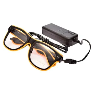 rechargeable wireless glowing shutter light up rave el wire laser flashing programmable battery charged party led glasses