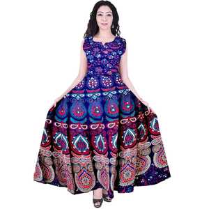 Jaipuri Kurti Plazo ensemble coton femmes robes décontractées naturel OEM Service tissé adultes imprimer lavable automne 100% coton col en v - Product Image 4