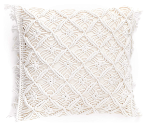 Hand Knotted Macrame <b>Cushion</b> From India Made of 100% Cotton - Product Image 1